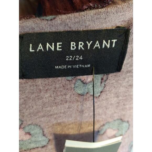 Lane Bryant Top Swing Collection Maroon Peasant Off Shoulder Sz 24 Boho New - Picture 5 of 9